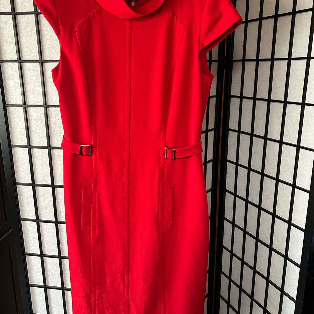 Chetta B Vibrant Red Midi Dress